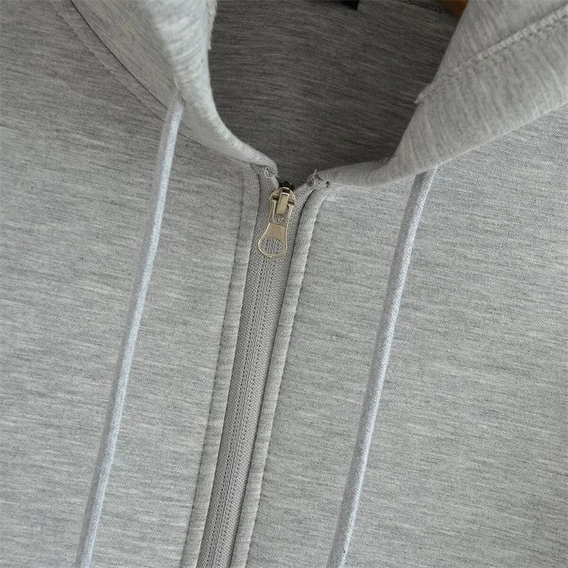 Elane's New Zipper Hoodie High Street Unisex Style with Double Pockets-Elane