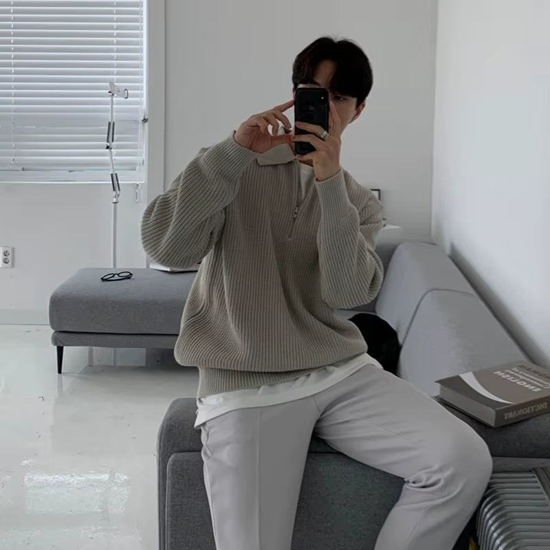 Elane's Men sweater Warm Fashion Casual Knit Pullover