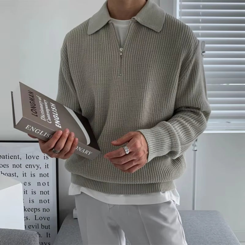 Elane's Men sweater Warm Fashion Casual Knit Pullover