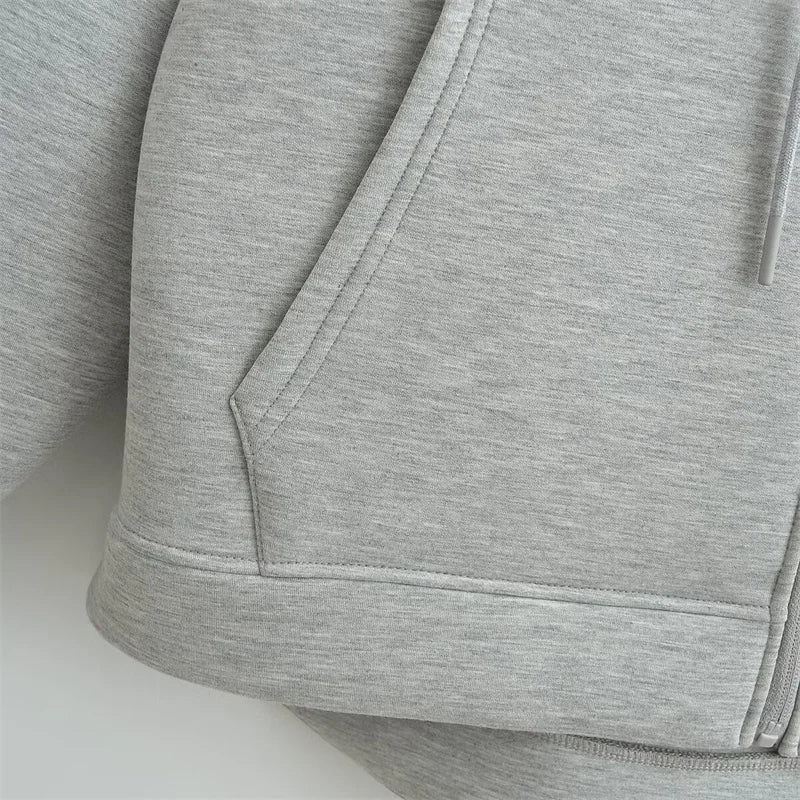 Elane's New Zipper Hoodie High Street Unisex Style with Double Pockets-Elane