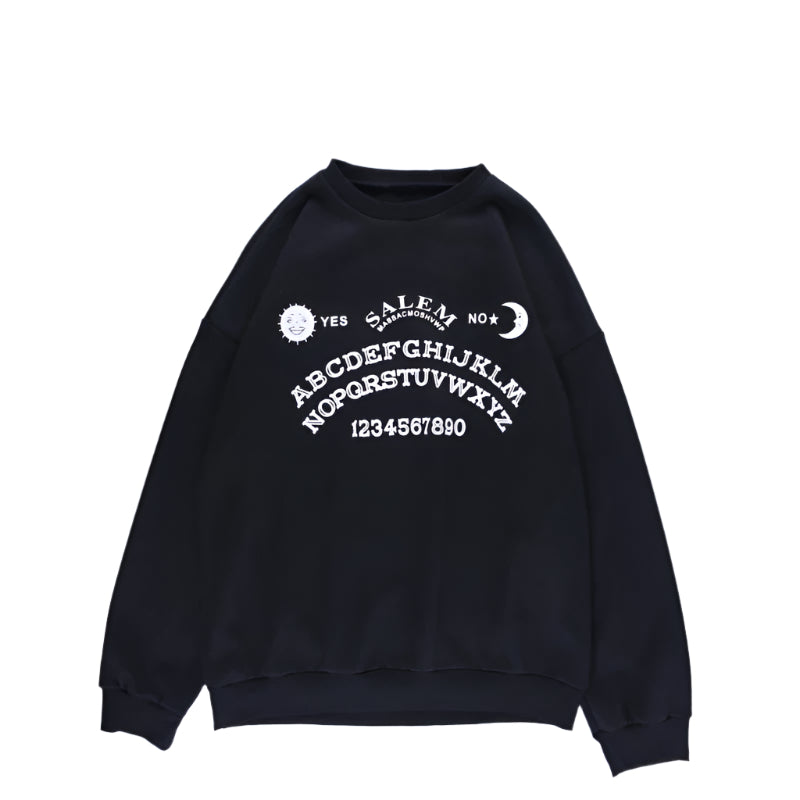 Elane's Black Grunge Oversized Chic Letter Print sweatshirt for women-Elane
