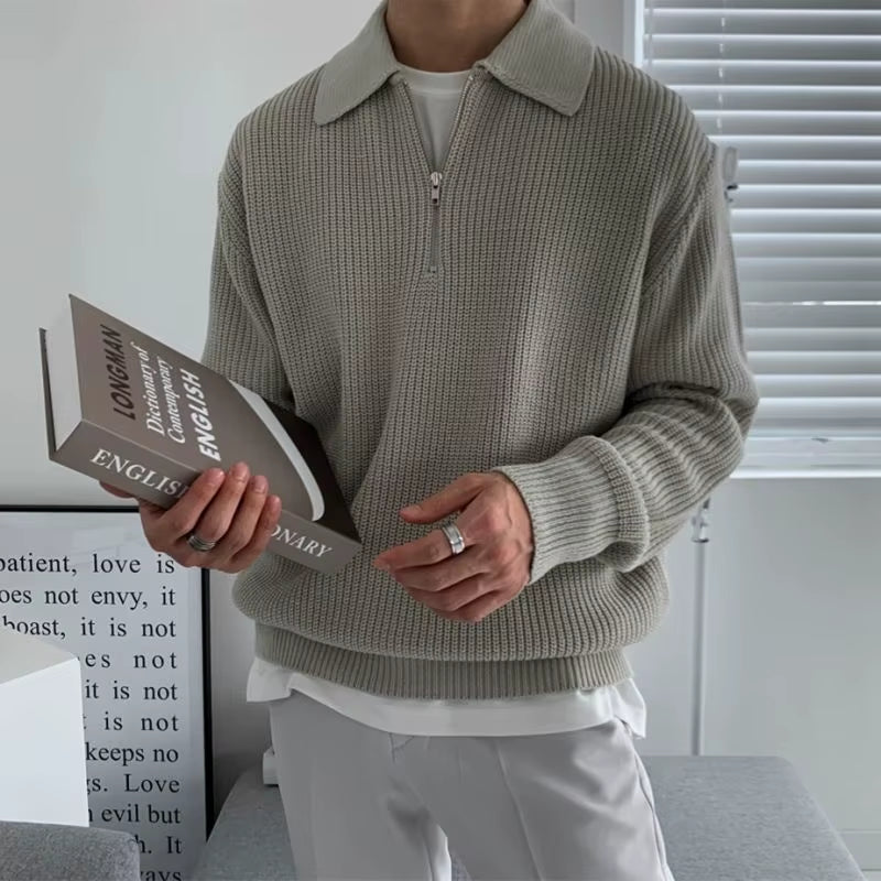 Elane's Men sweater Warm Fashion Casual Knit Pullover