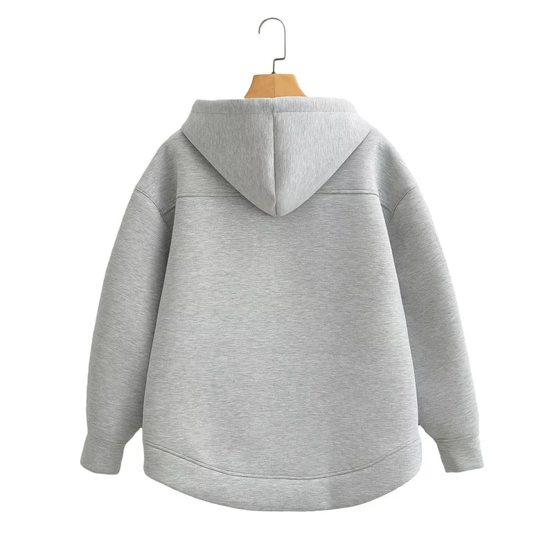 Elane's New Zipper Hoodie High Street Unisex Style with Double Pockets-Elane