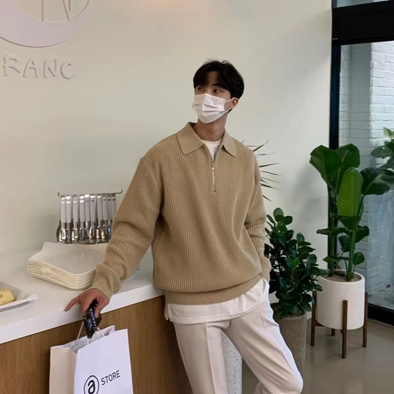 Elane's Men sweater Warm Fashion Casual Knit Pullover